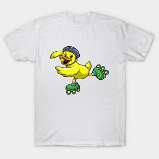 Duck as Skater with Skates & Helmet T-Shirt